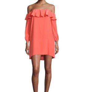 Amanda Uprichard Off Shoulder Silk Dress